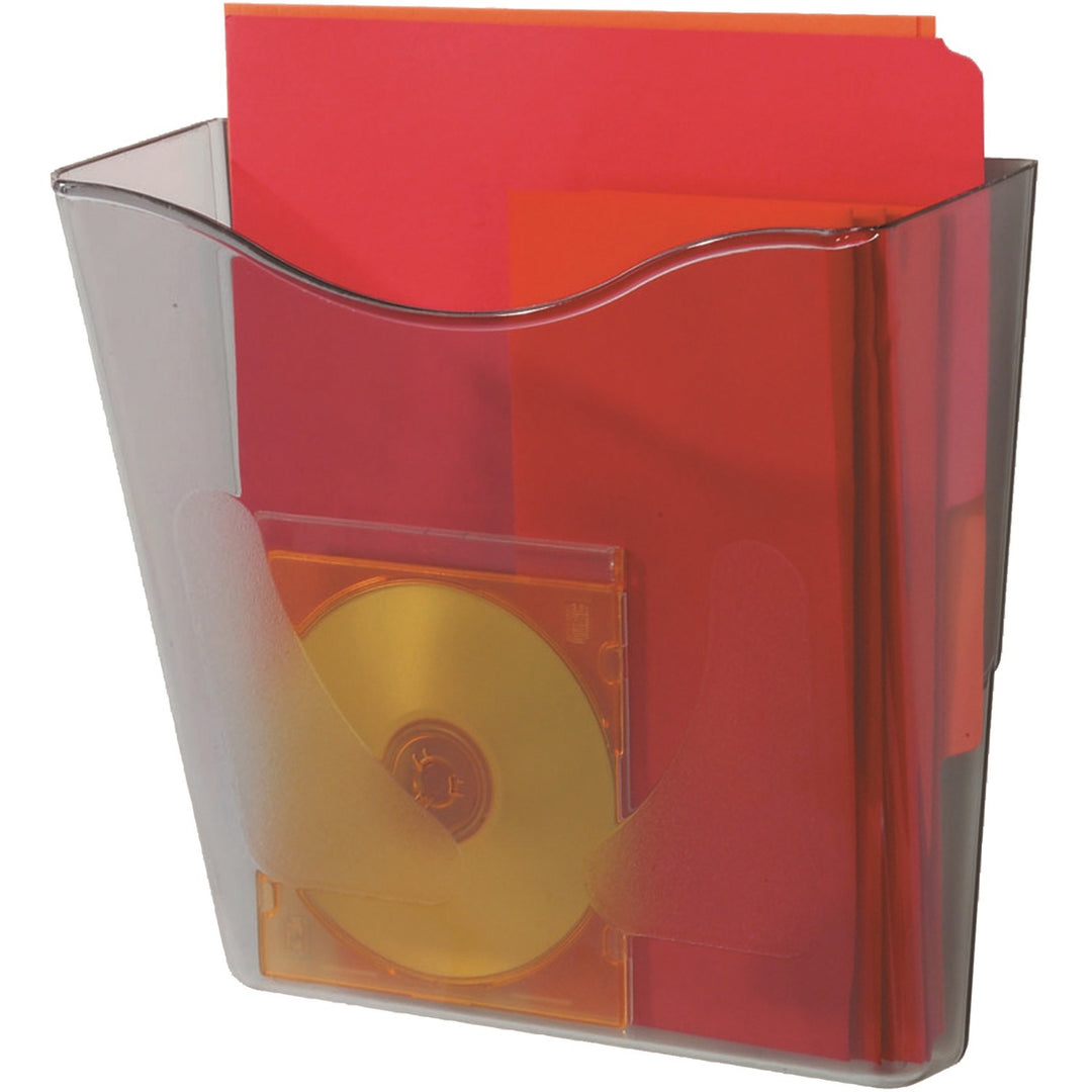 Image of deflecto® Euro-Style DocuPocket Portrait Wall File, A4/Legal/Letter/Magazines/Portfolio Size, 10.25" x 4" x 10", Smoke