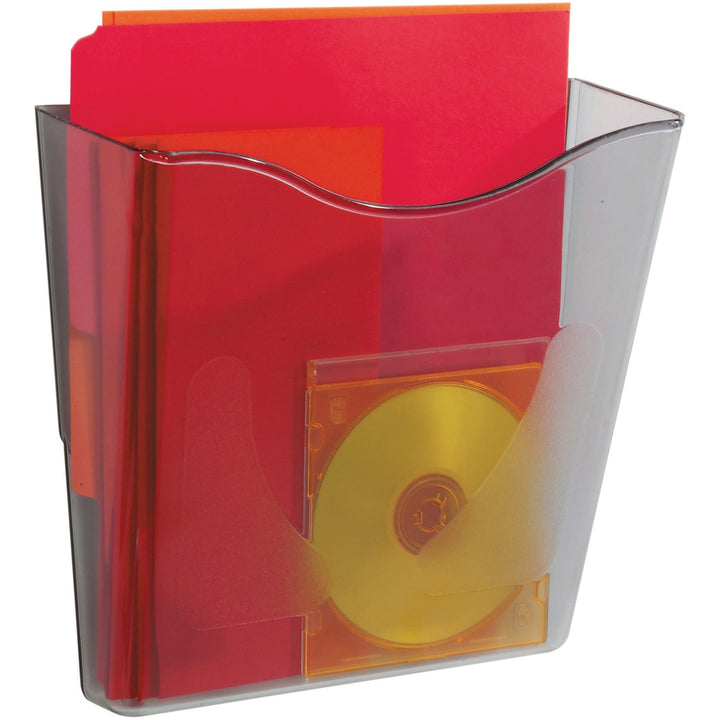 Image of deflecto® Euro-Style DocuPocket Portrait Wall File, A4/Legal/Letter/Magazines/Portfolio Size, 10.25" x 4" x 10", Smoke