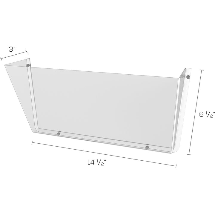 Image of deflecto® Unbreakable DocuPocket Wall File, Letter Size, 14.5" x 3" x 6.5", Clear