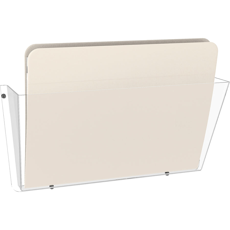 Image of deflecto® Unbreakable DocuPocket Wall File, Letter Size, 14.5" x 3" x 6.5", Clear