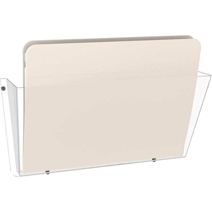 Image of deflecto® Unbreakable DocuPocket Wall File, Letter Size, 14.5" x 3" x 6.5", Clear