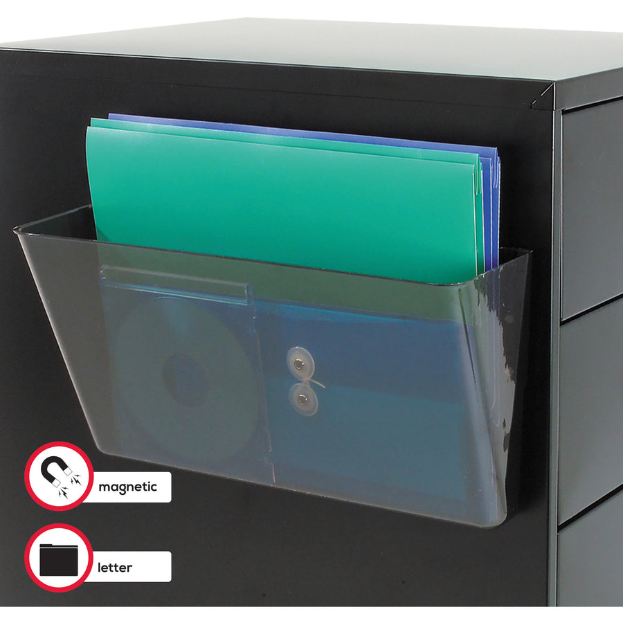 Image of deflecto® Magnetic DocuPocket Wall File, Letter Size, 13" x 4" x 7", Smoke
