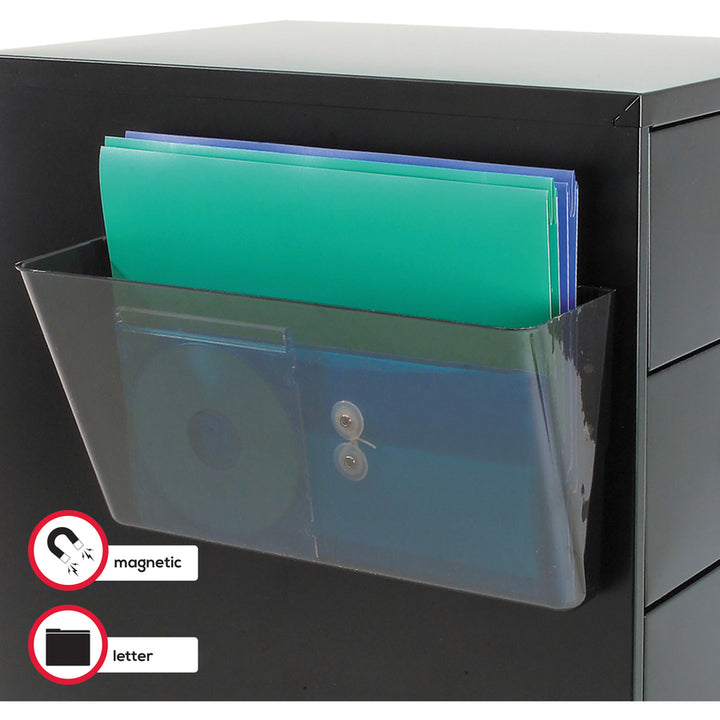Image of deflecto® Magnetic DocuPocket Wall File, Letter Size, 13" x 4" x 7", Smoke