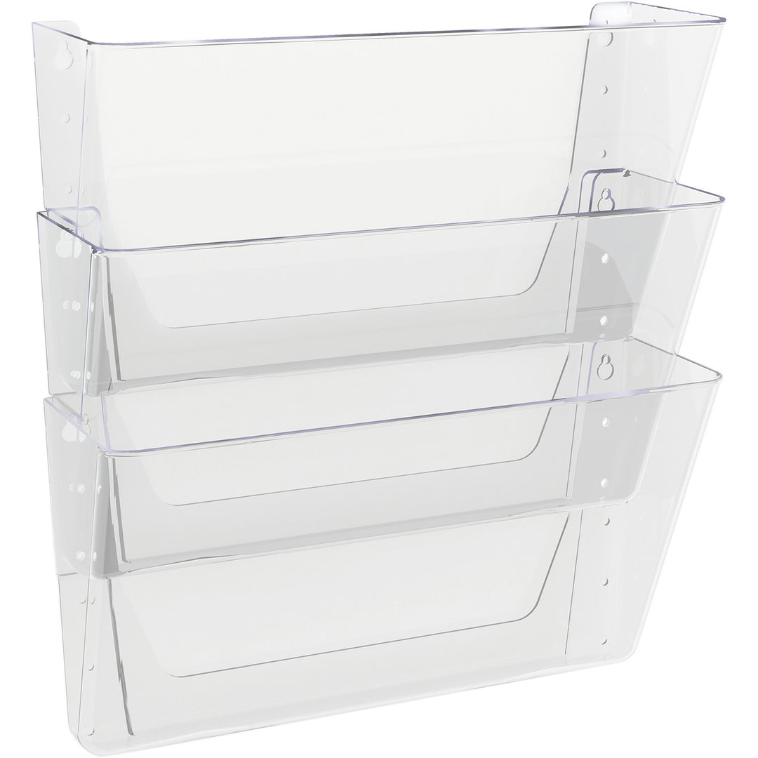 Image of deflecto® Wall Pocket System, Letter, 13"x4"x19", 3/ST, Clear