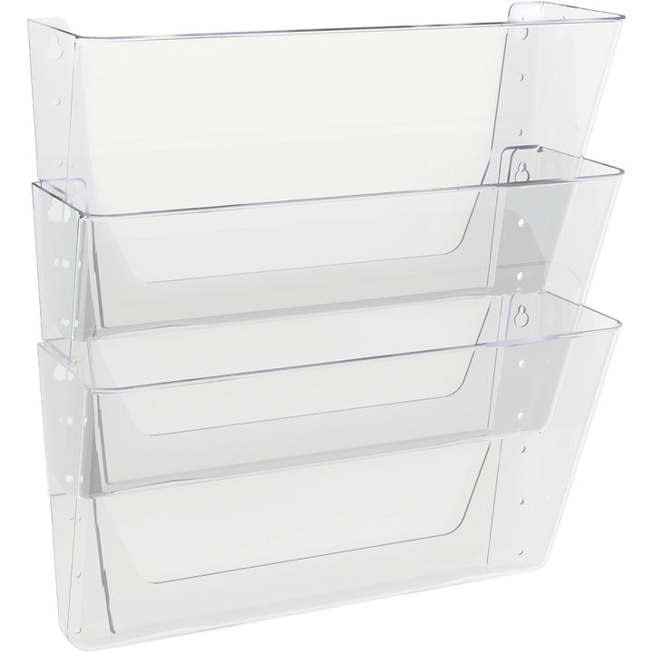 Image of deflecto® Wall Pocket System, Letter, 13"x4"x19", 3/ST, Clear