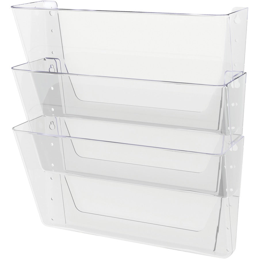 Image of deflecto® Wall Pocket System, Letter, 13"x4"x19", 3/ST, Clear