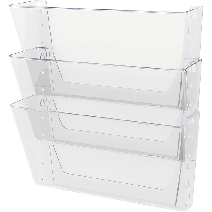 Image of deflecto® Wall Pocket System, Letter, 13"x4"x19", 3/ST, Clear