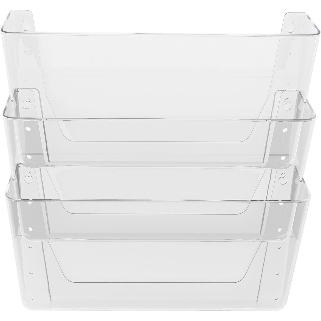 Image of deflecto® Wall Pocket System, Letter, 13"x4"x19", 3/ST, Clear
