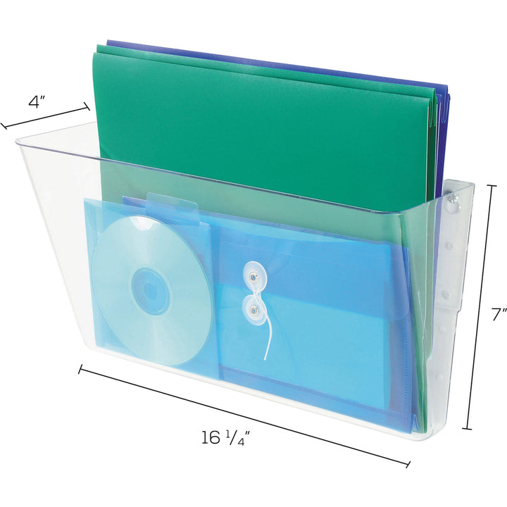 Image of deflecto® Stackable DocuPocket Wall File, Legal Size, 16.25" x 4" , Clear
