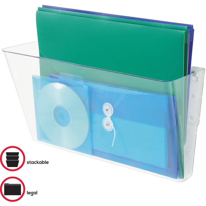 Image of deflecto® Stackable DocuPocket Wall File, Legal Size, 16.25" x 4" , Clear