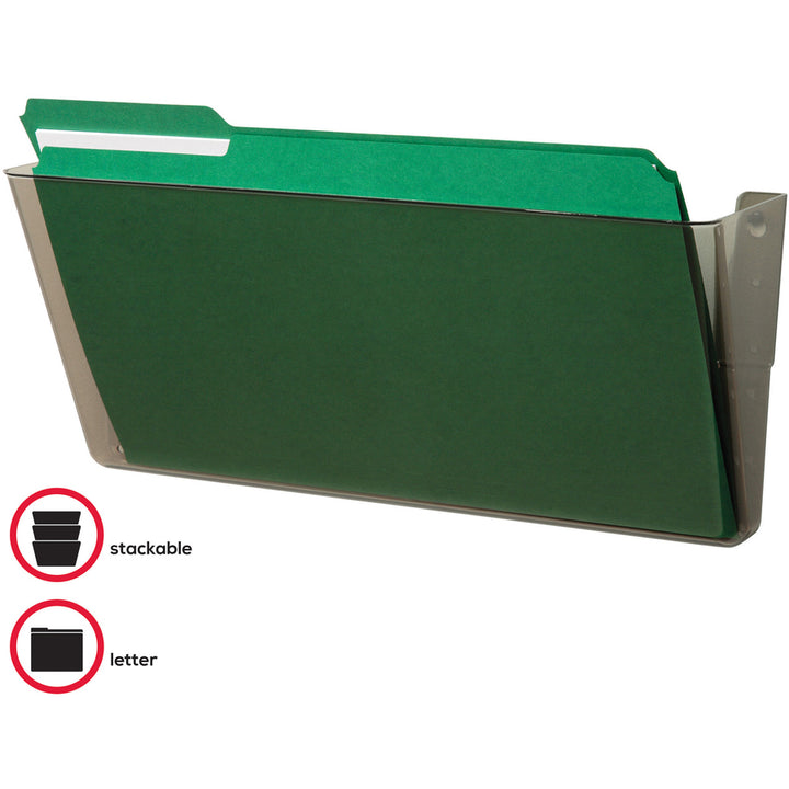 Image of deflecto® Single Unit Wall Pocket, Legal, Stackable,16-1/4"x4"x7", SKE