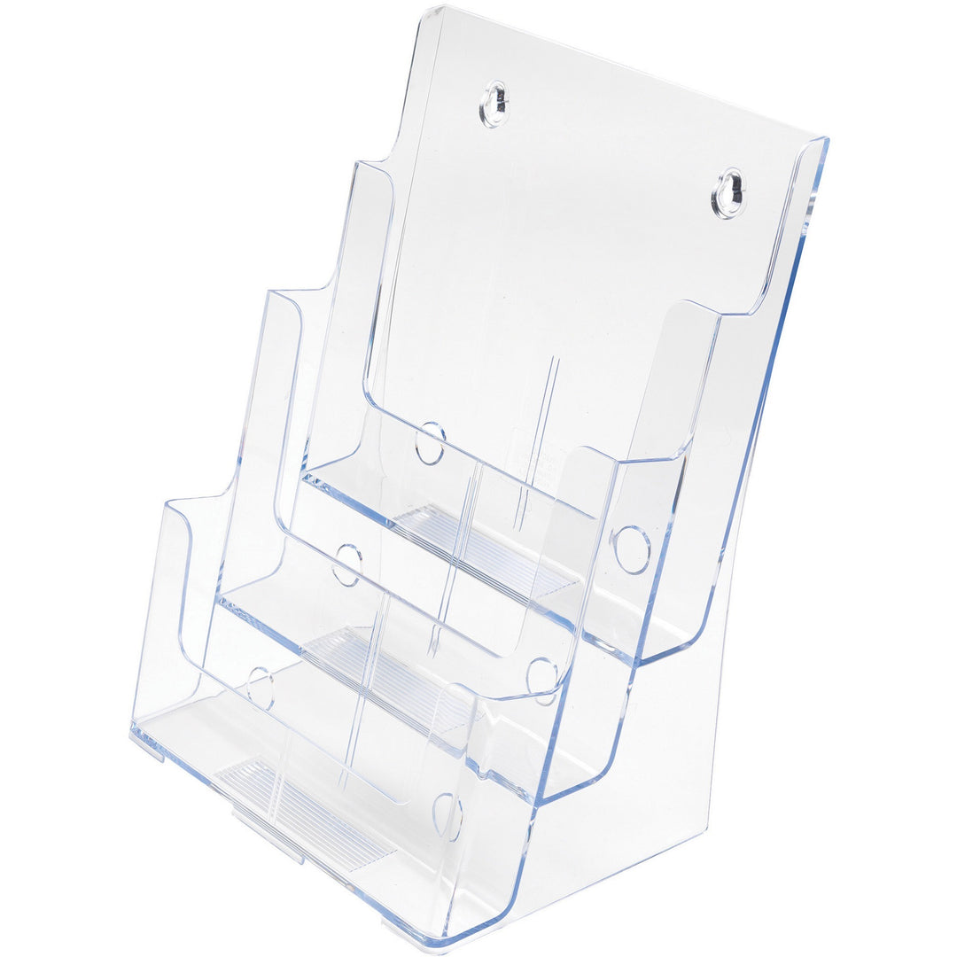 Image of deflecto® 3-Compartment Docuholder, Magazine Size, 9.5w X 6.25d X 12.63, Clear