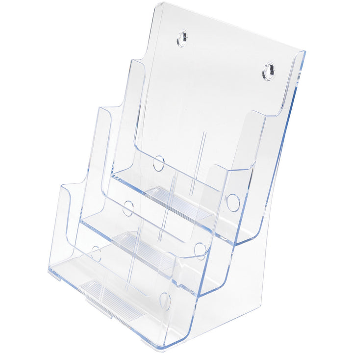 Image of deflecto® 3-Compartment Docuholder, Magazine Size, 9.5w X 6.25d X 12.63, Clear