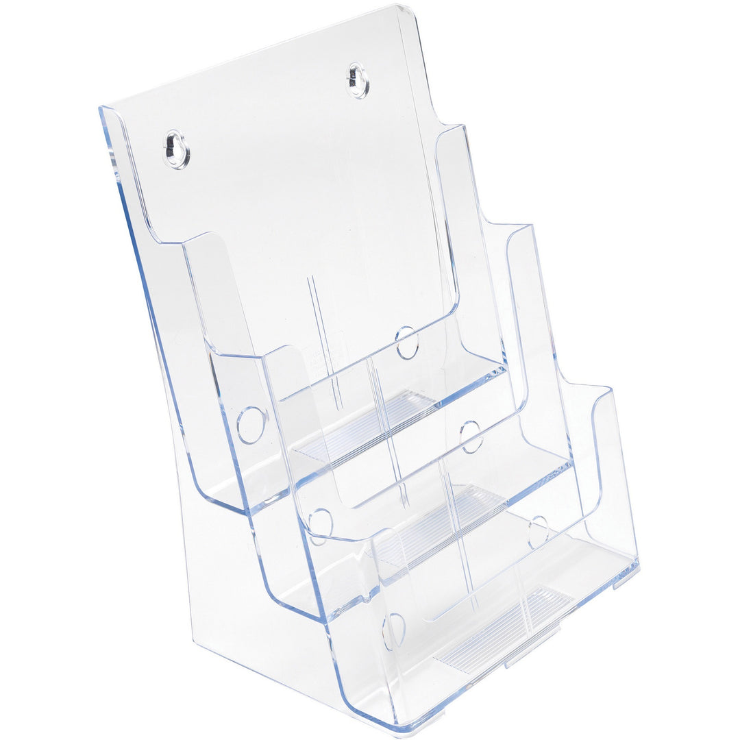 Image of deflecto® 3-Compartment Docuholder, Magazine Size, 9.5w X 6.25d X 12.63, Clear