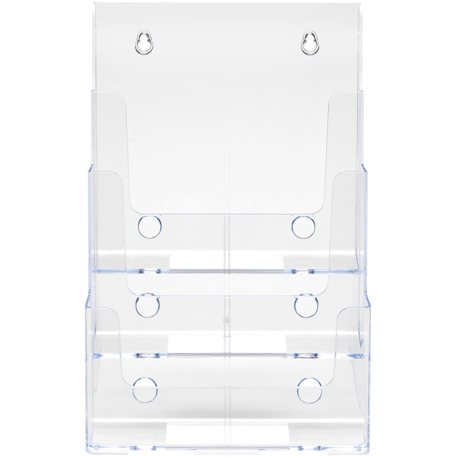 Image of deflecto® 3-Compartment Docuholder, Magazine Size, 9.5w X 6.25d X 12.63, Clear