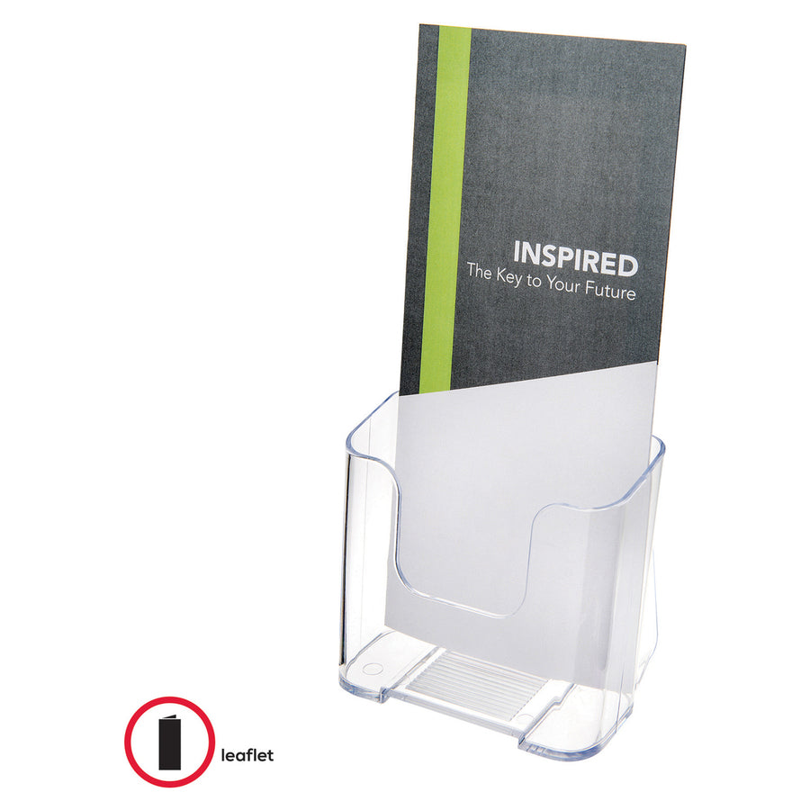 Image of Deflecto 77501 Single Compartment DocuHolder, 1 Pocket(s), 7.75" H x 4.38" W x 3.25" Depth, Desktop, Clear, Plastic, 1 Each