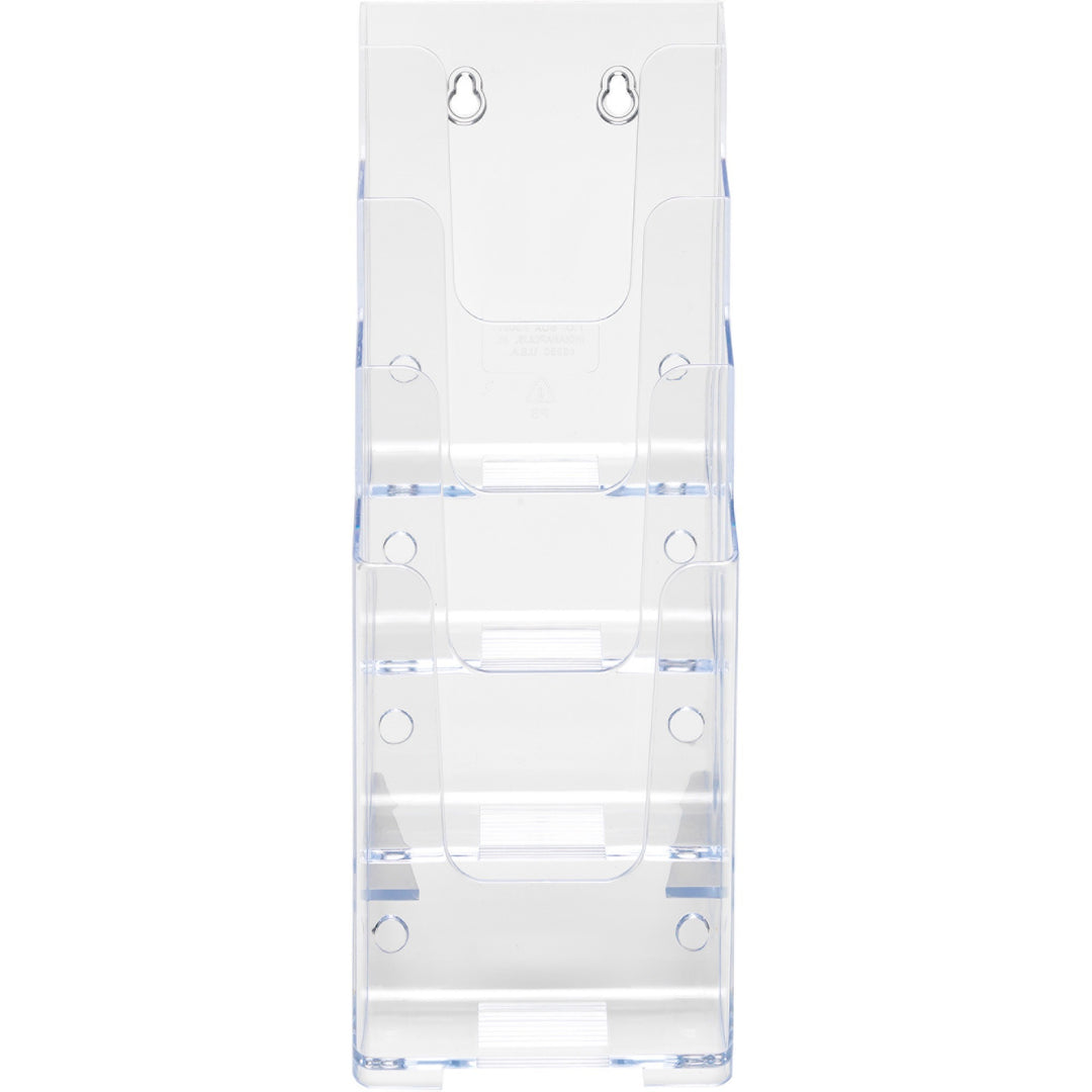 Image of deflecto® 4-Compartment Docuholder, Leaflet Size, 4.88w X 6.13d X 10h, Clear