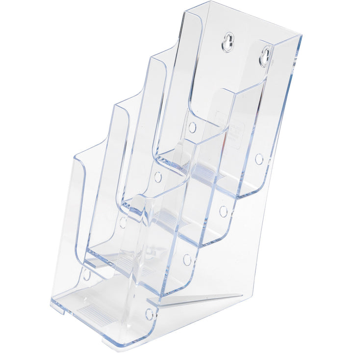 Image of deflecto® 4-Compartment Docuholder, Leaflet Size, 4.88w X 6.13d X 10h, Clear