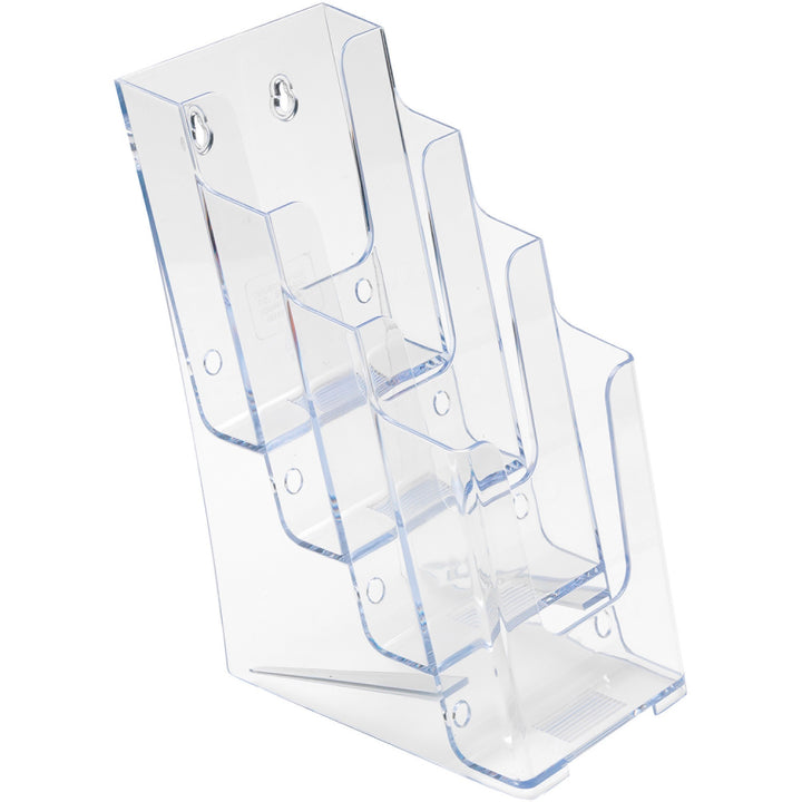 Image of deflecto® 4-Compartment Docuholder, Leaflet Size, 4.88w X 6.13d X 10h, Clear