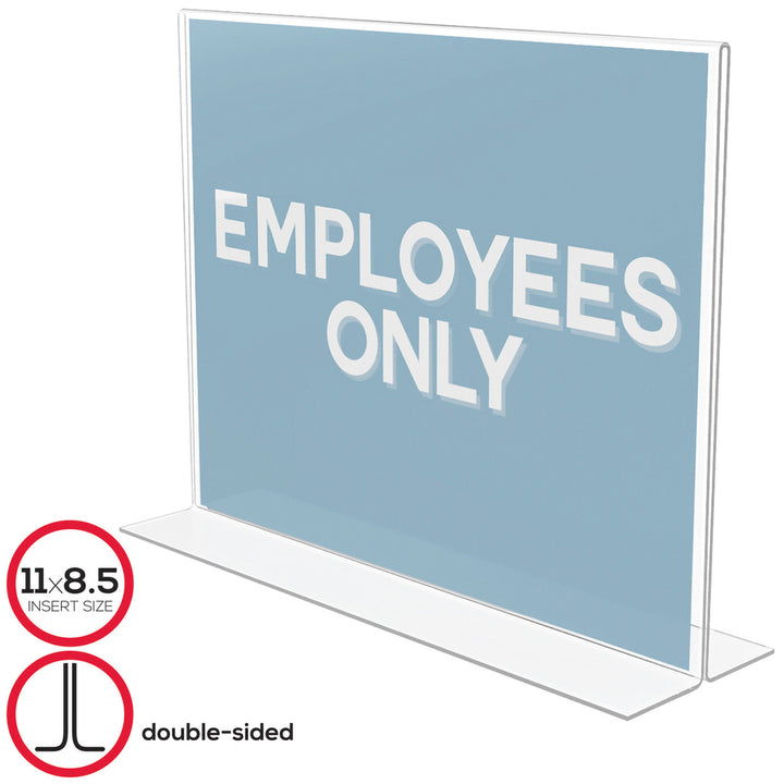 Image of deflecto® Classic Image Double-Sided Sign Holder, 11 x 8.5 Insert, Clear