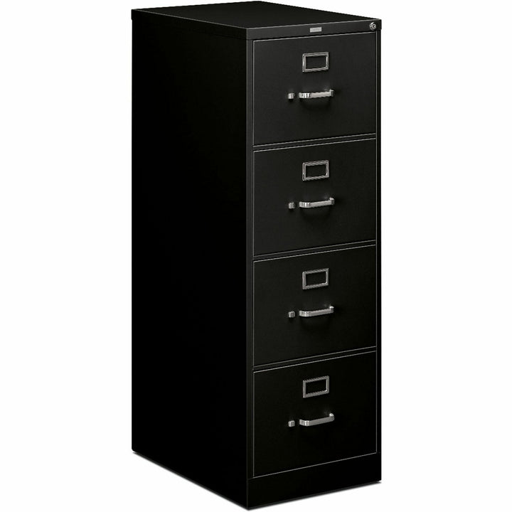 Image of HON® 510 Series Vertical File, 4 Legal-Size File Drawers, Black, 18.25" X 25" X 52"