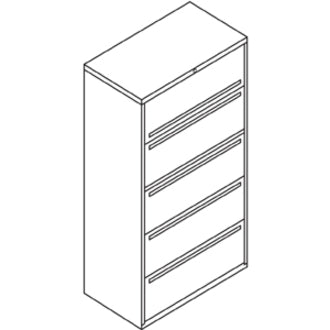 Image of HON® Brigade 700 Series Lateral File, 4 Legal/letter-Size File Drawers, 1 File Shelf, 1 Post Shelf, Putty, 36" X 18" X 64.25"