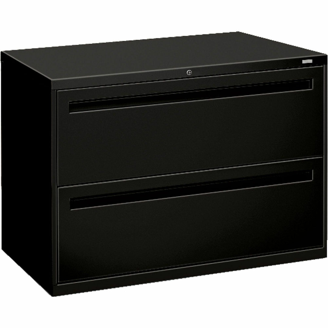 Image of HON® Brigade 700 Series Lateral File, 2 Legal/letter-Size File Drawers, Black, 42" X 18" X 28"