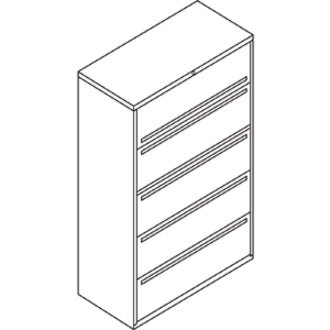 Image of HON® Brigade 700 Series Lateral File, 4 Legal/letter-Size File Drawers, 1 File Shelf, 1 Post Shelf, Putty, 42" X 18" X 64.25"