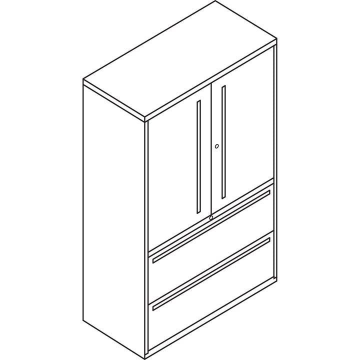 Image of HON® Brigade 700 Series Lateral File, Three-Shelf Enclosed Storage, 2 Legal/letter-Size File Drawers, Black, 42" X 18" X 64.25"