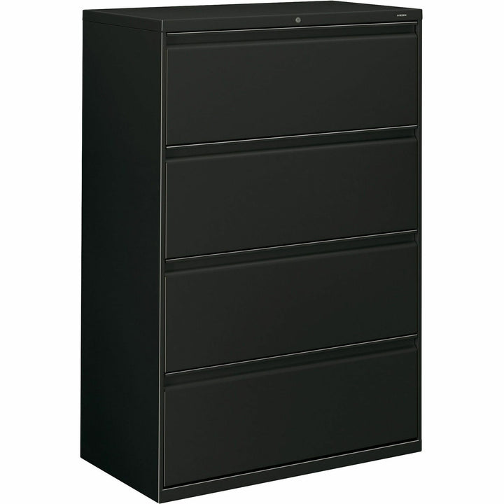 Image of HON® Lateral File, 4-Drawer, w/Lock, 36"x18"x52-1/2", Black