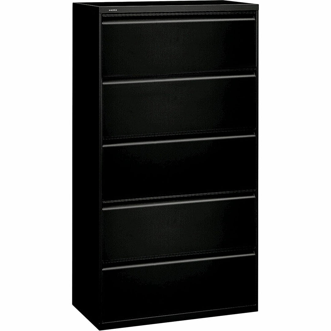 Image of HON® Lateral File, 5-Drawer, Locking, 36"x18"x64-1/4", Black