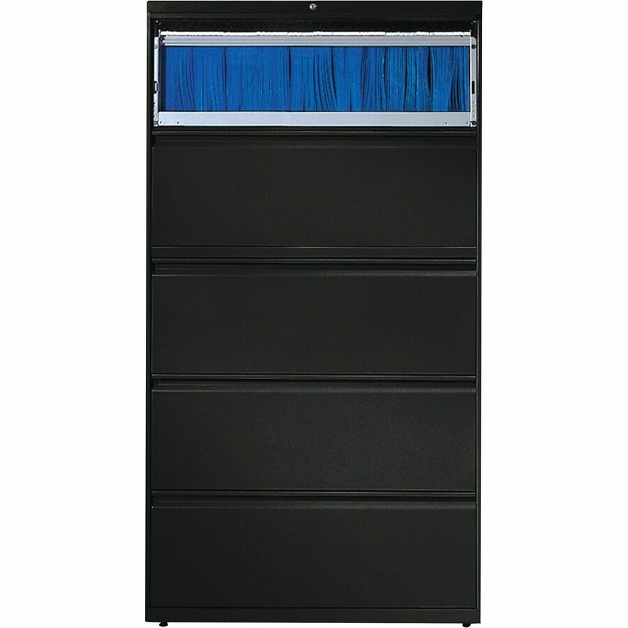 Image of HON® Lateral File, 5-Drawer, Locking, 36"x18"x64-1/4", Black