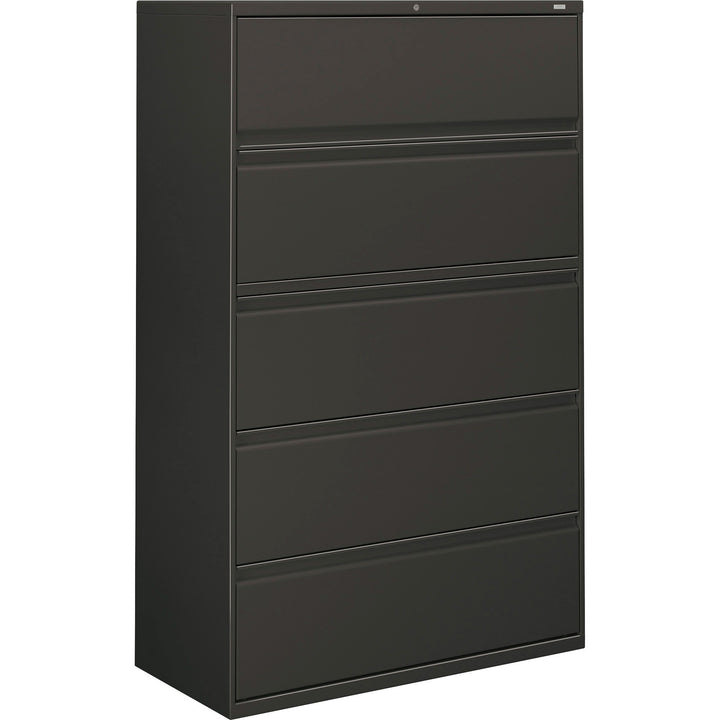 Image of HON® Lateral File, 5-Drawer, w/Lock, 42"x18"x64-1/2", Charcoal