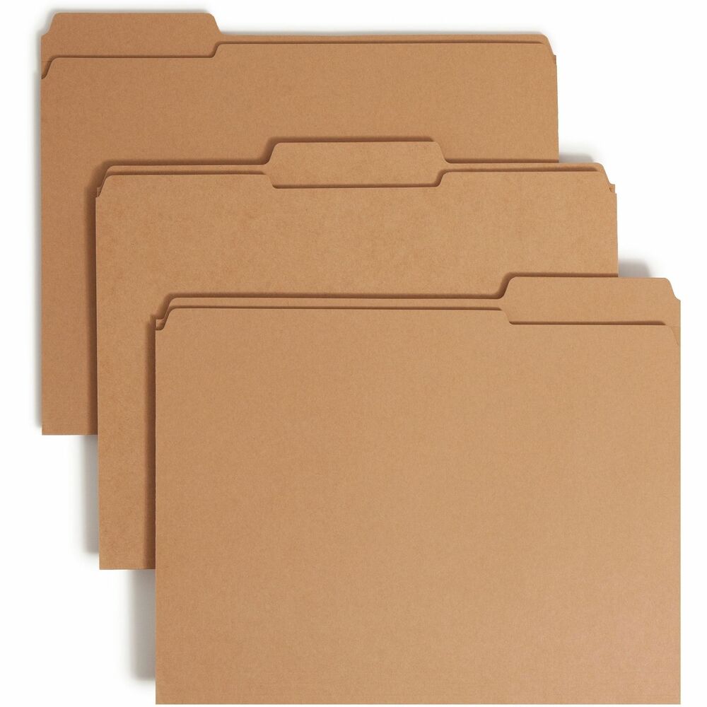 Image of Smead File Folders,1 Fastener,1/3-cut Tab,Letter,50/BX,Kraft