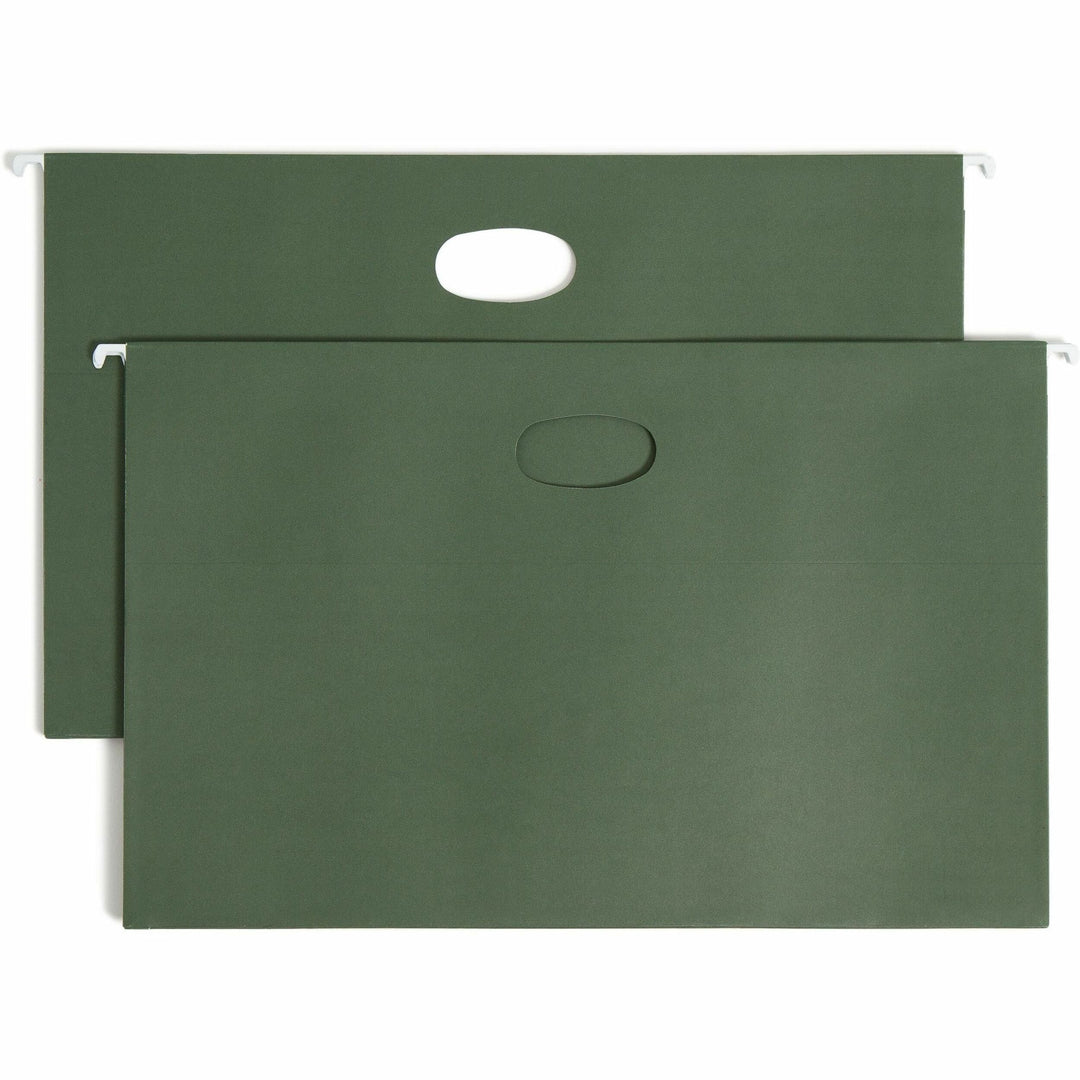 Image of Smead Hanging Pockets with Full-Height Gusset, 1 Section, 1.75" Capacity, Legal Size, Standard Green, 25/Box