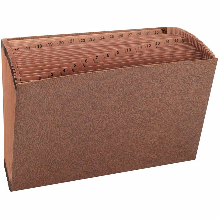 Image of Smead TUFF Expanding Open-Top Stadium File, 31 Sections, 1/31-Cut Tabs, Legal Size, Redrope