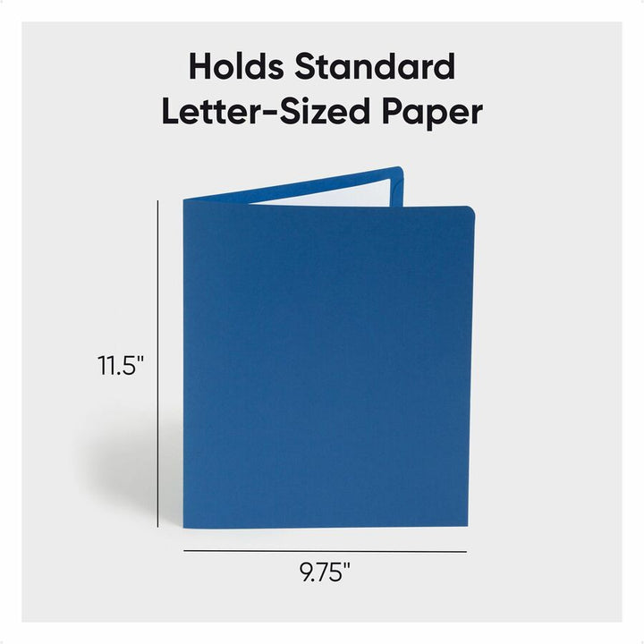Image of Smead Two-Pocket Folder, Textured Paper, 100-Sheet Capacity, 11 X 8.5, Dark Blue, 25/box