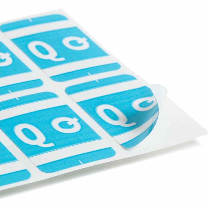 Image of Smead 67187 AlphaZ ACCS Color-Coded Labels, Q, x 1" W x 1 5/8" Length, Light Blue, Laminated, 10 / Sheet, 100 / Pack