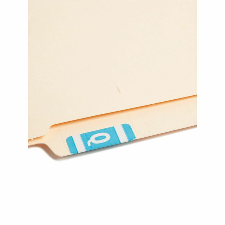 Image of Smead 67187 AlphaZ ACCS Color-Coded Labels, Q, x 1" W x 1 5/8" Length, Light Blue, Laminated, 10 / Sheet, 100 / Pack