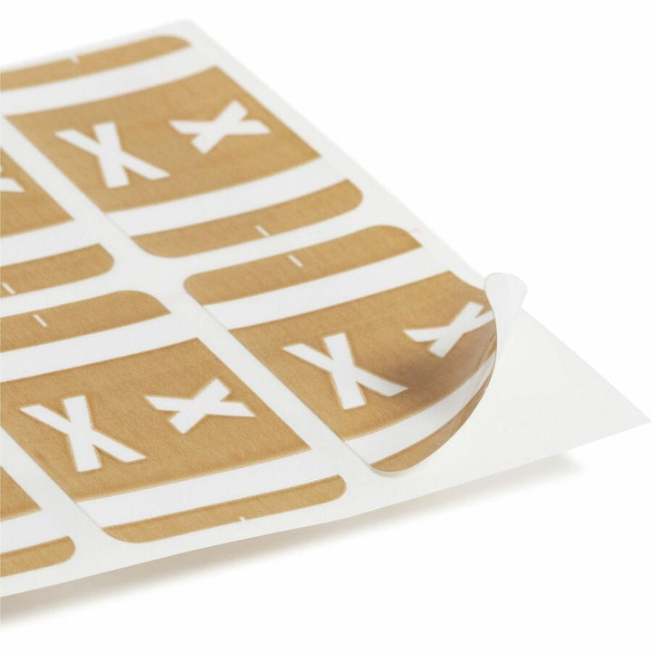 Image of Smead 67194 AlphaZ ACCS Color-Coded Labels, X, x 1" W x 1 5/8" Length, Light Brown, Laminated, 10 / Sheet, 100 / Pack