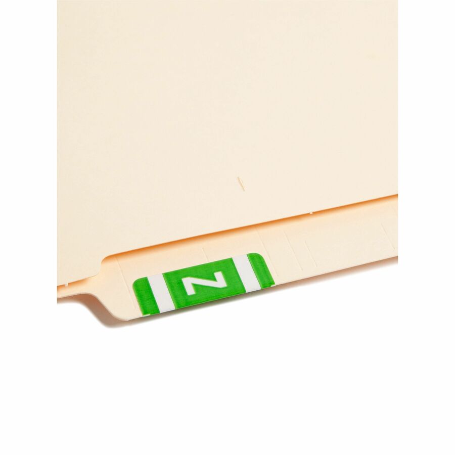 Image of Smead 67196 AlphaZ ACCS Color-Coded Labels, Z, x 1" W x 1 5/8" Length, Light Green, Laminated, 10 / Sheet, 100 / Pack