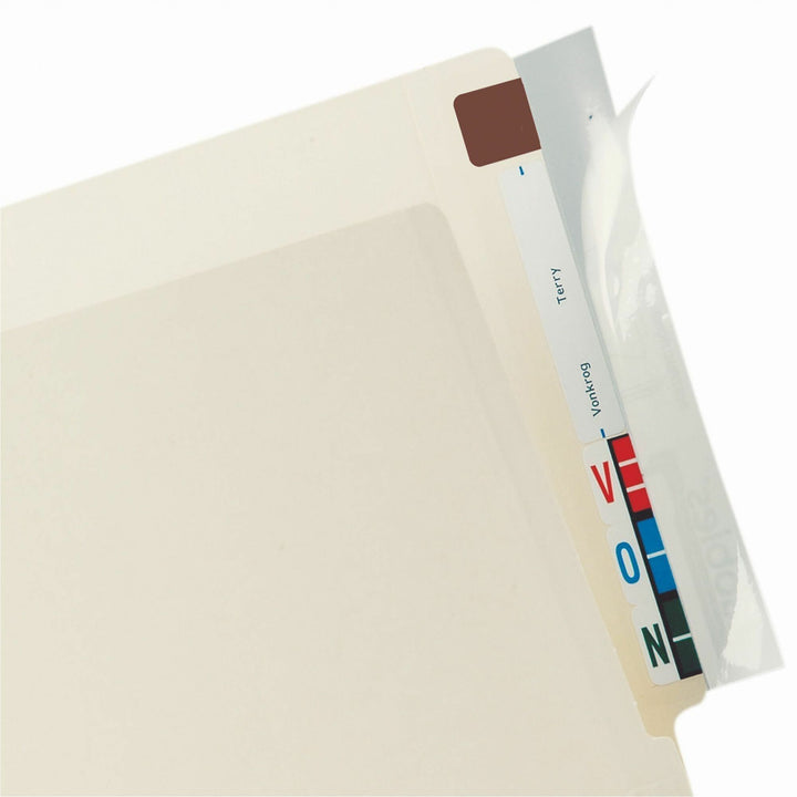 Image of Tabbies® Self-Adhesive Label/file Folder Protector, End Tab, 2 X 8, Clear, 100/box