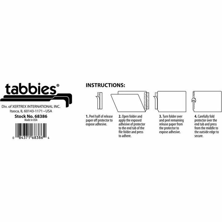 Image of Tabbies® Self-Adhesive Label/file Folder Protector, End Tab, 2 X 8, Clear, 100/box
