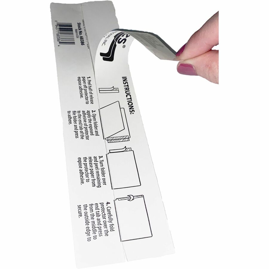 Image of Tabbies® Self-Adhesive Label/file Folder Protector, End Tab, 2 X 8, Clear, 100/box