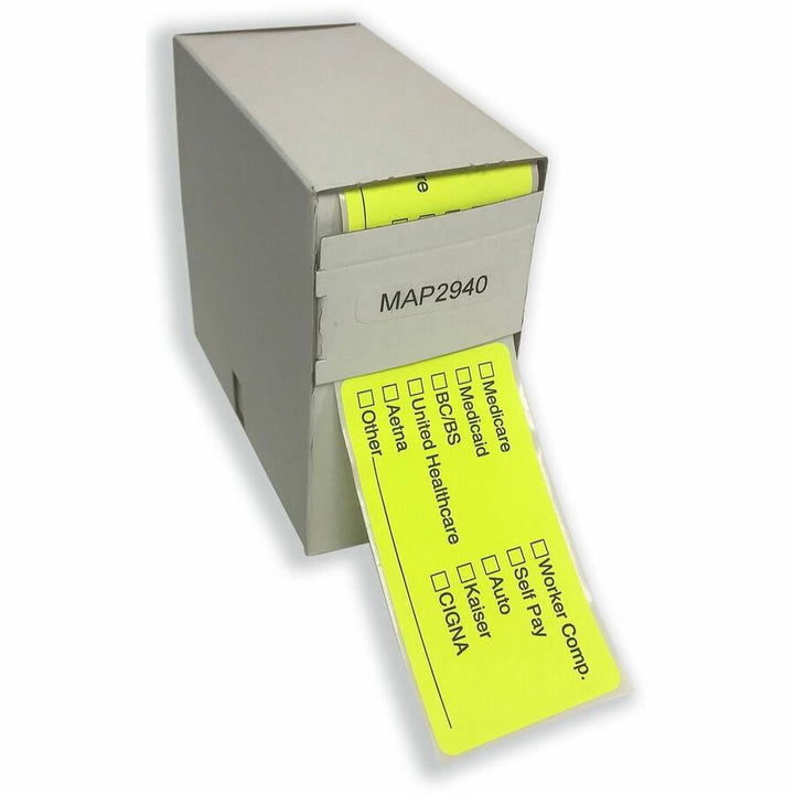 Image of Tabbies® Insurance Labels, f/ Medical Office,3-1/4"x1-3/4",250/RL,YW