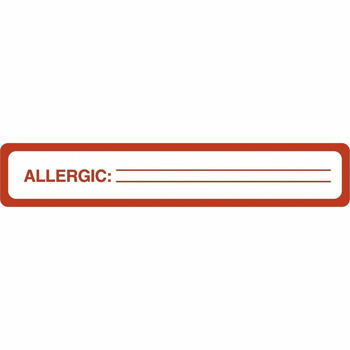 Image of Tabbies® Allergy Label, 5-1/2"x1", 175/Roll, Red