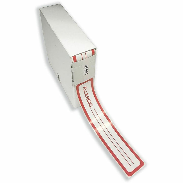 Image of Tabbies® Allergy Label, 5-1/2"x1", 175/Roll, Red