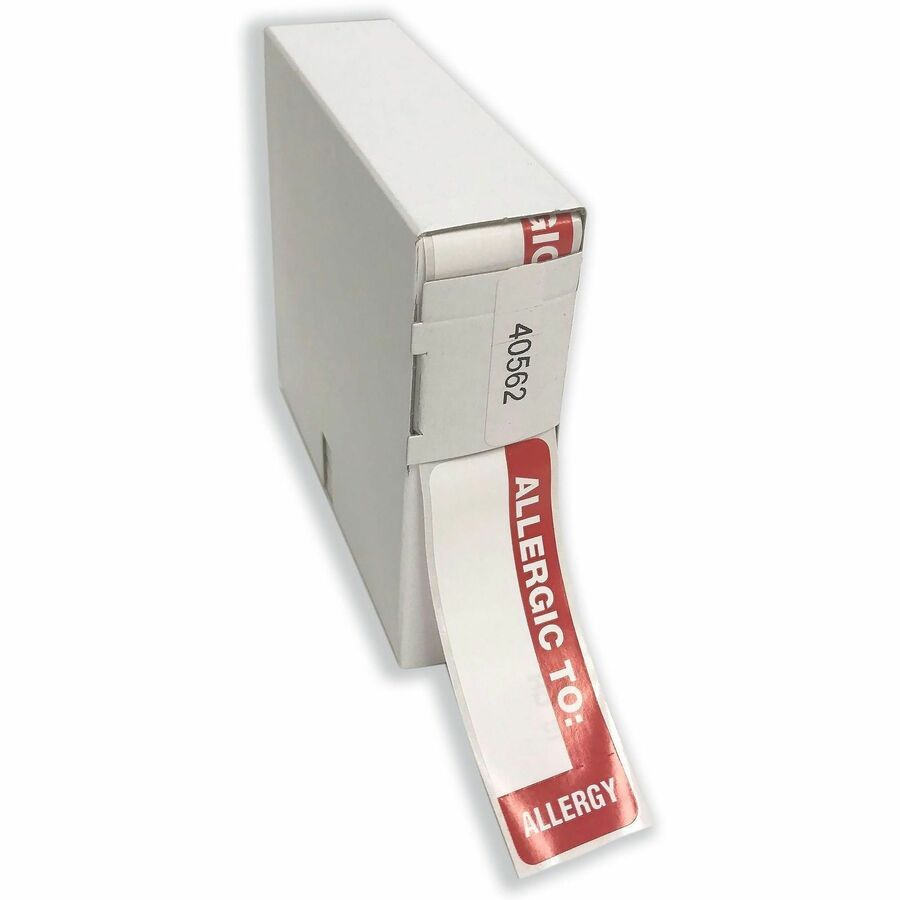 Image of Tabbies® Medical Labels, Allergic To, 1 X 3, White, 500/roll