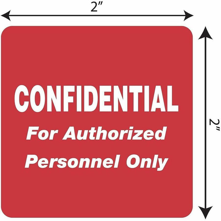 Image of Tabbies® Hipaa Labels, Confidential For Authorized Personnel Only, 2 X 2, Red, 500/roll