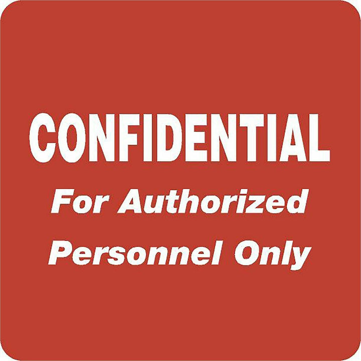 Image of Tabbies® Hipaa Labels, Confidential For Authorized Personnel Only, 2 X 2, Red, 500/roll